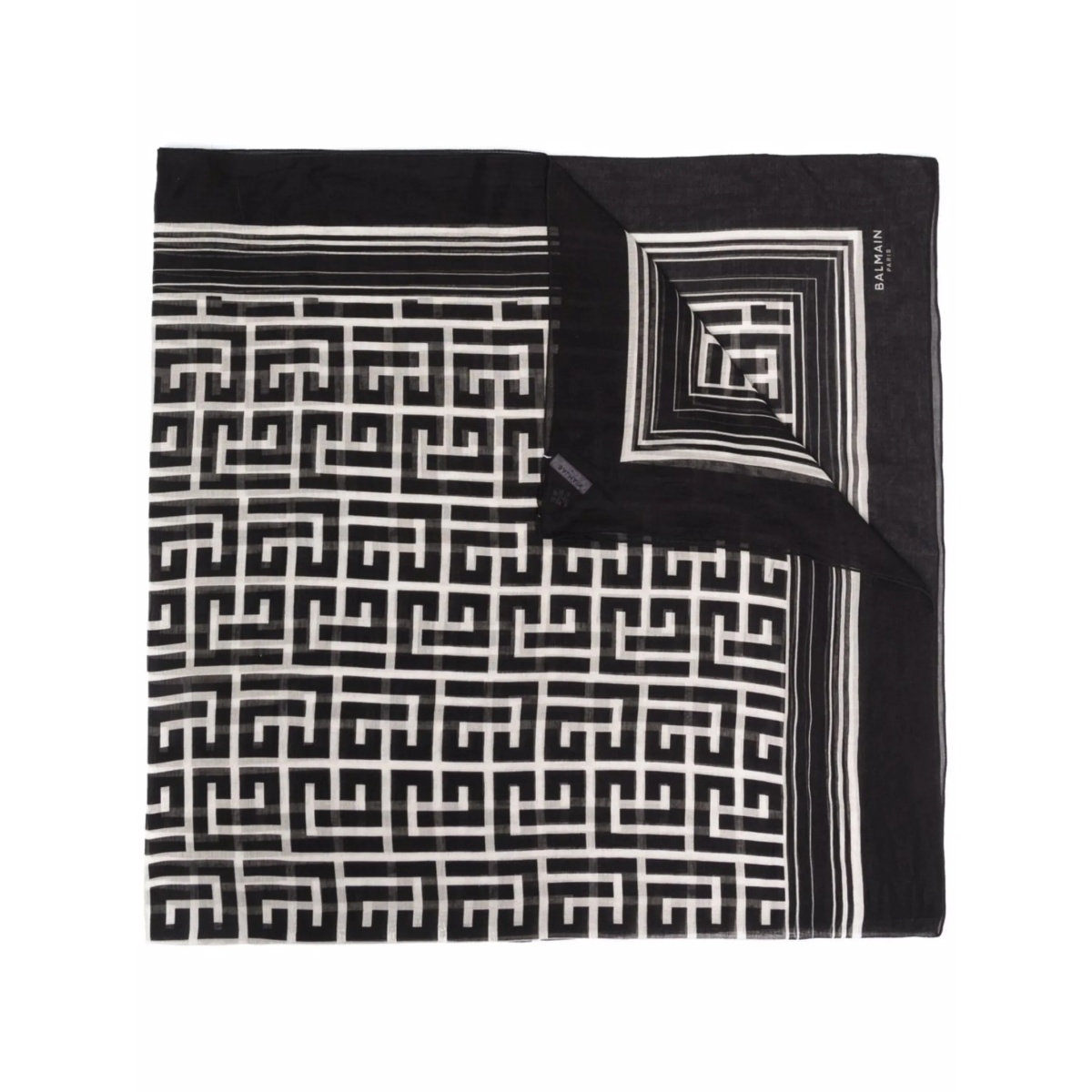 monogram pattern scarf