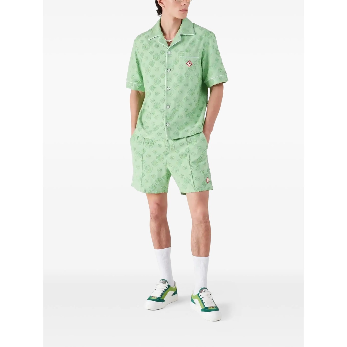 monogram-pattern track shorts - Img 2