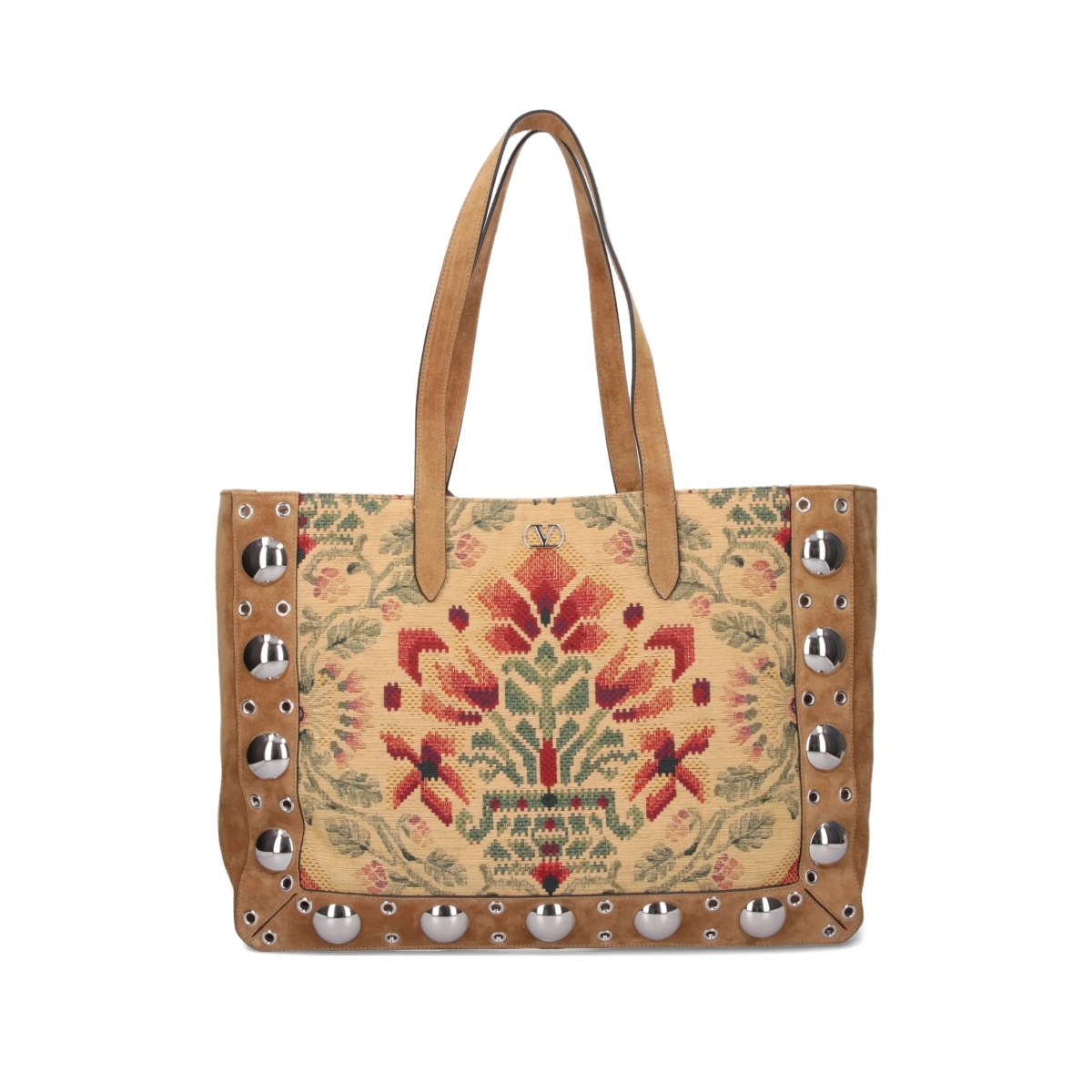 Nellcôte floral-pattern studded tote bag