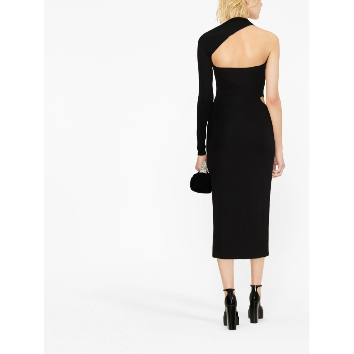 one-shoulder cut-out midi dress - Img 3