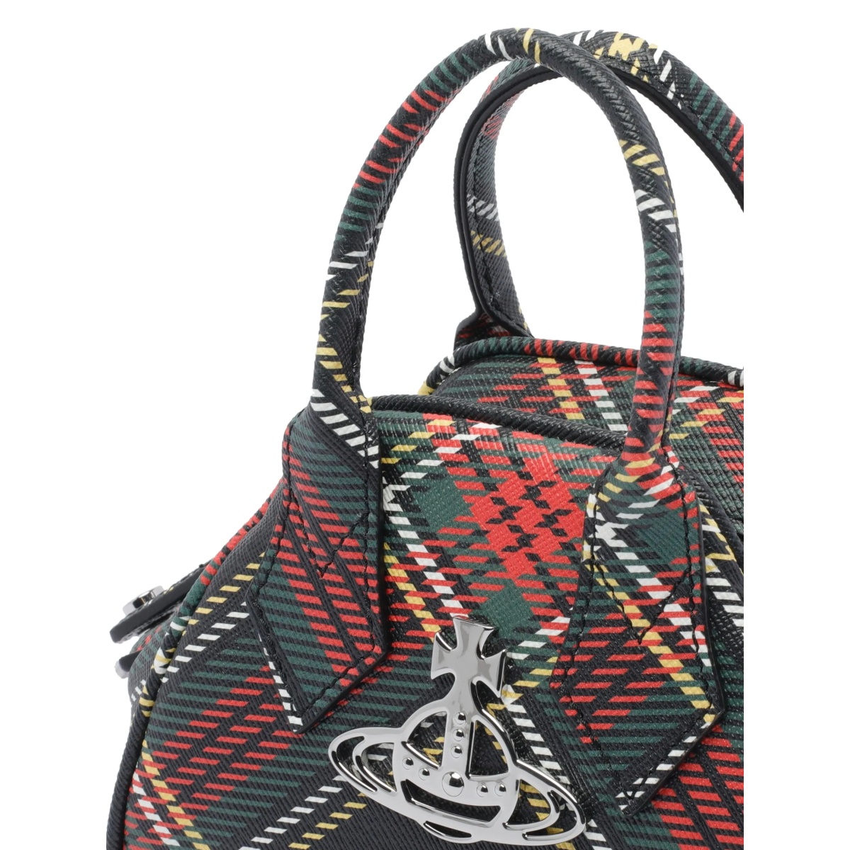 orb-embellished plaid tote bag - Img 4