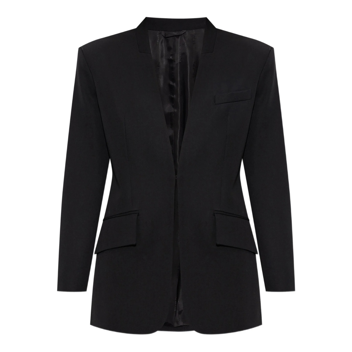 padded-shoulder wool blazer
