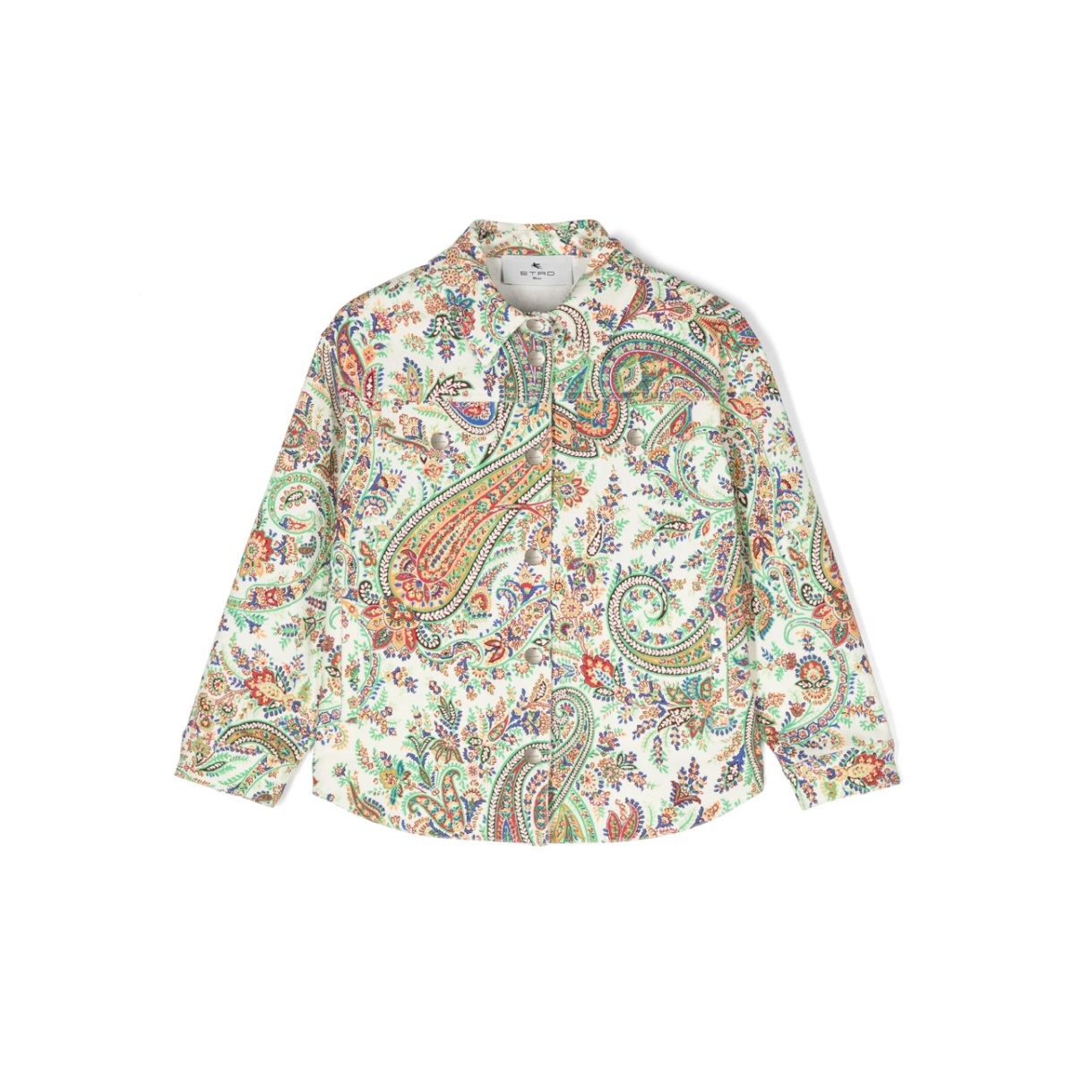 paisley-print denim jacket