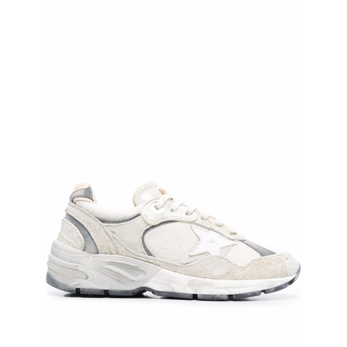 panelled leather sneakers