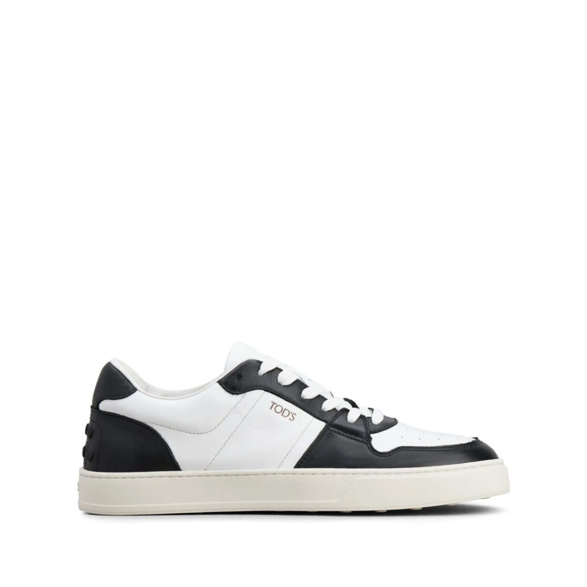 panelled leather sneakers