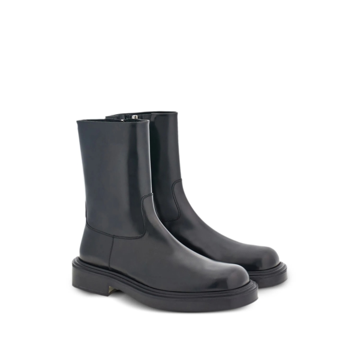panelled patent-leather ankle boots - Img 2