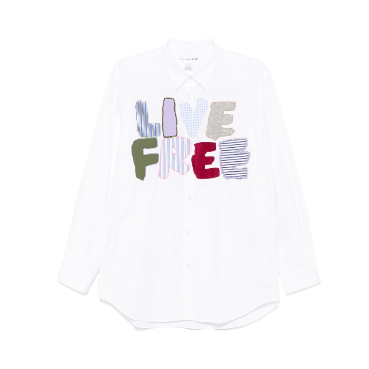patch-lettering shirt