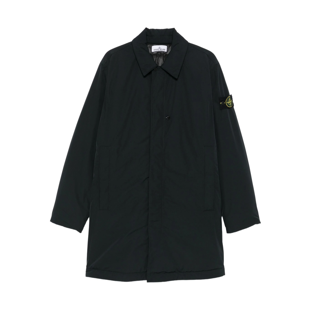 patch-pocket recycled-polyester coat