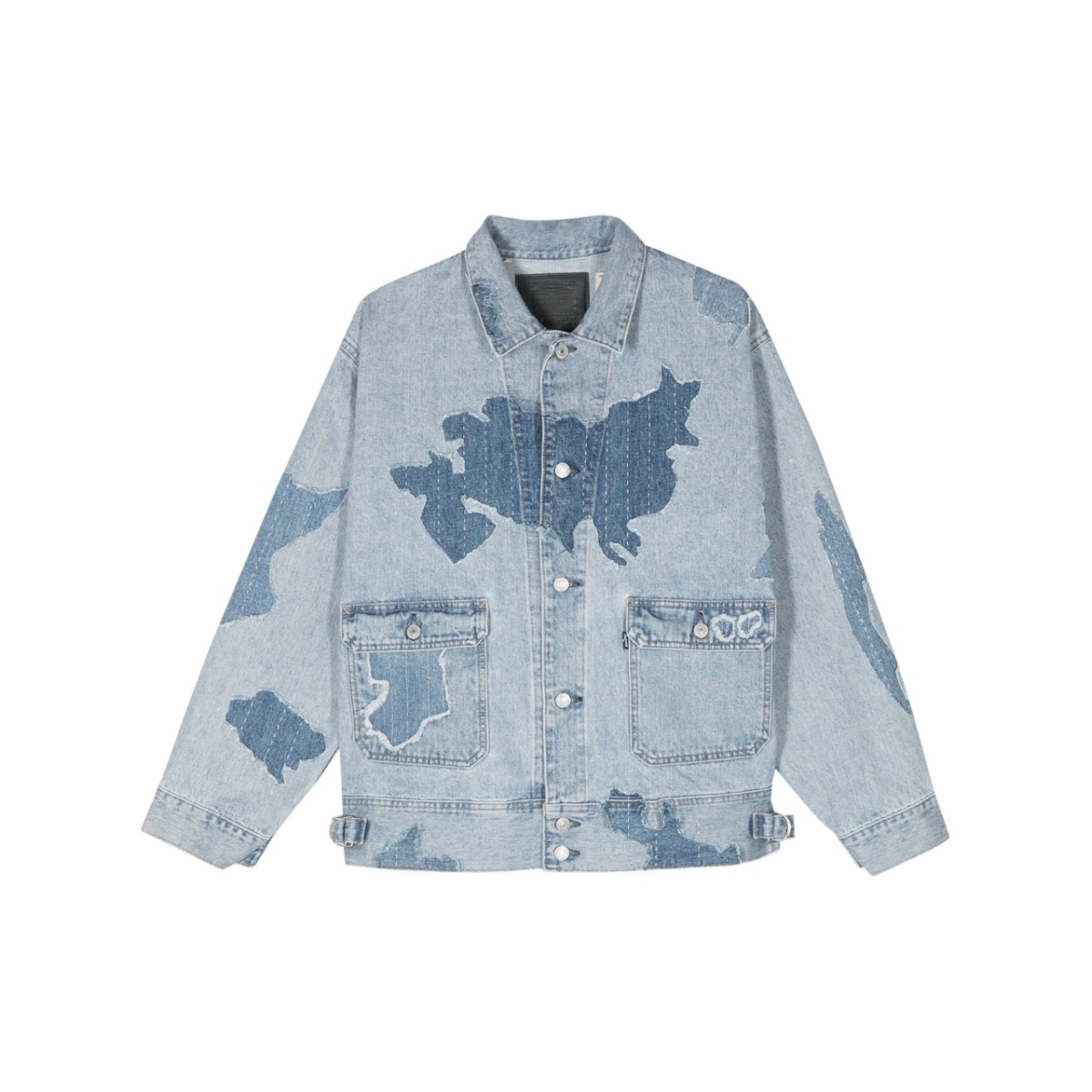 patchwork-design denim jacket