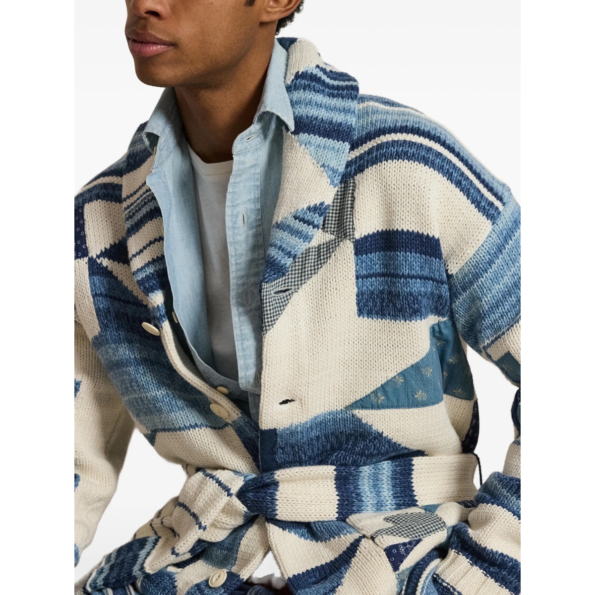 patchwork shawl cardigan - Img 5
