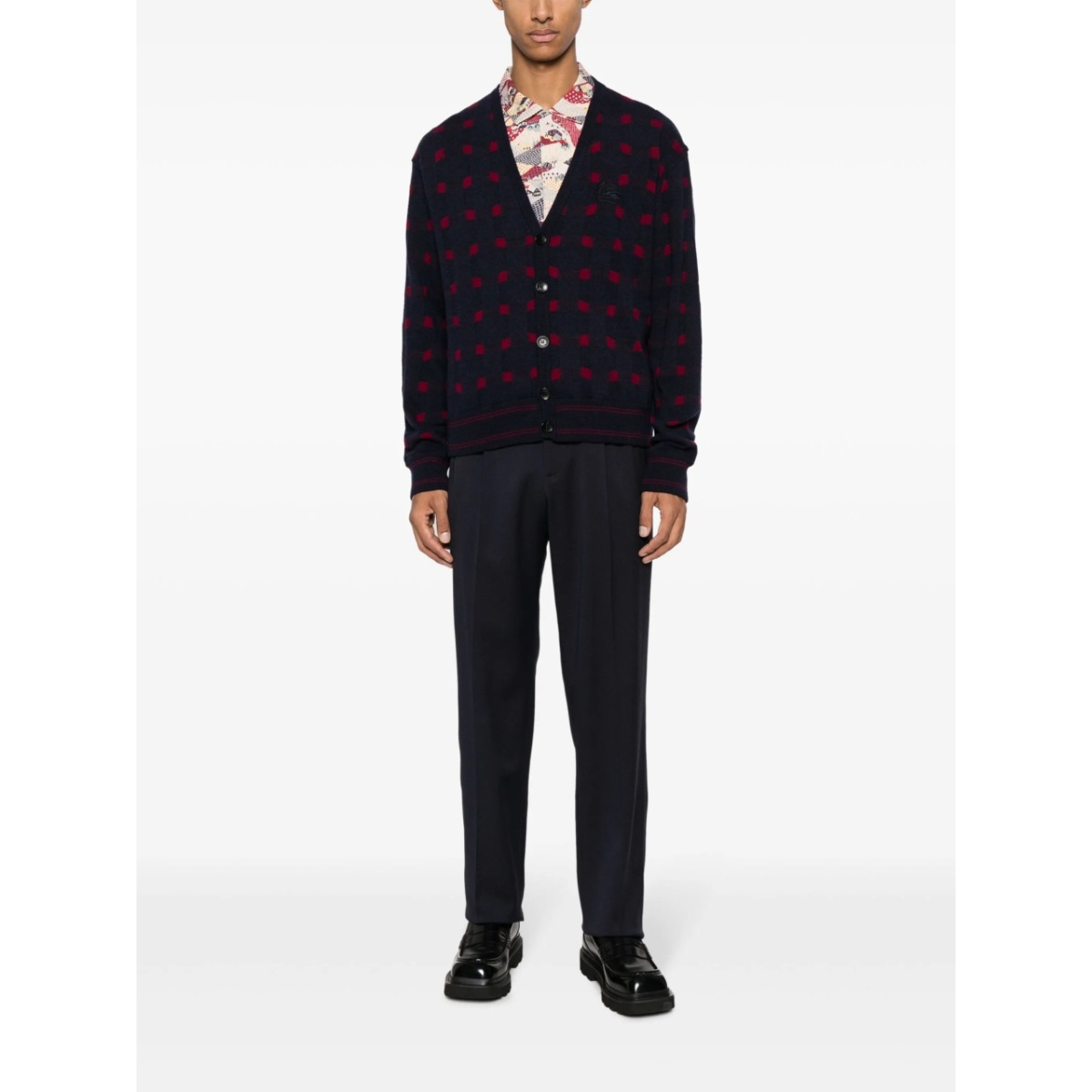 patterned-knit V-neck cardigan - Img 2