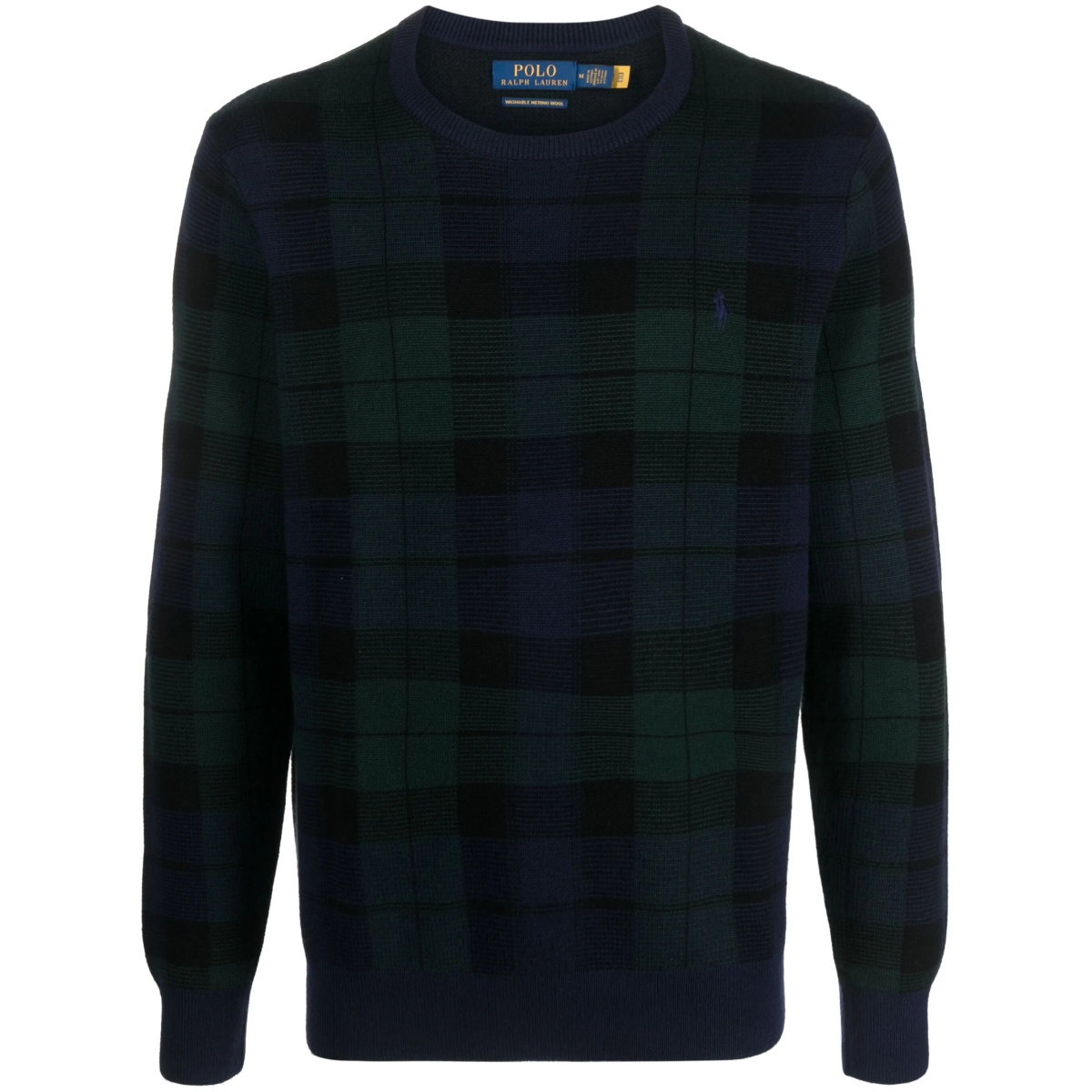 plaid-pattern wool jumper
