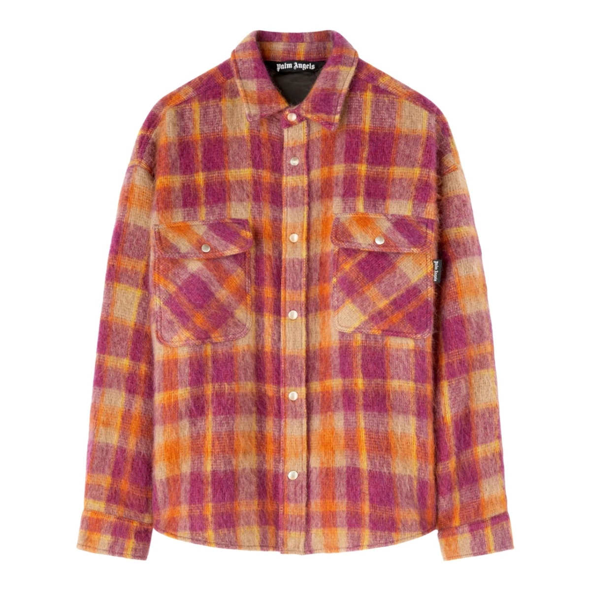 plaid-print shirt jacket