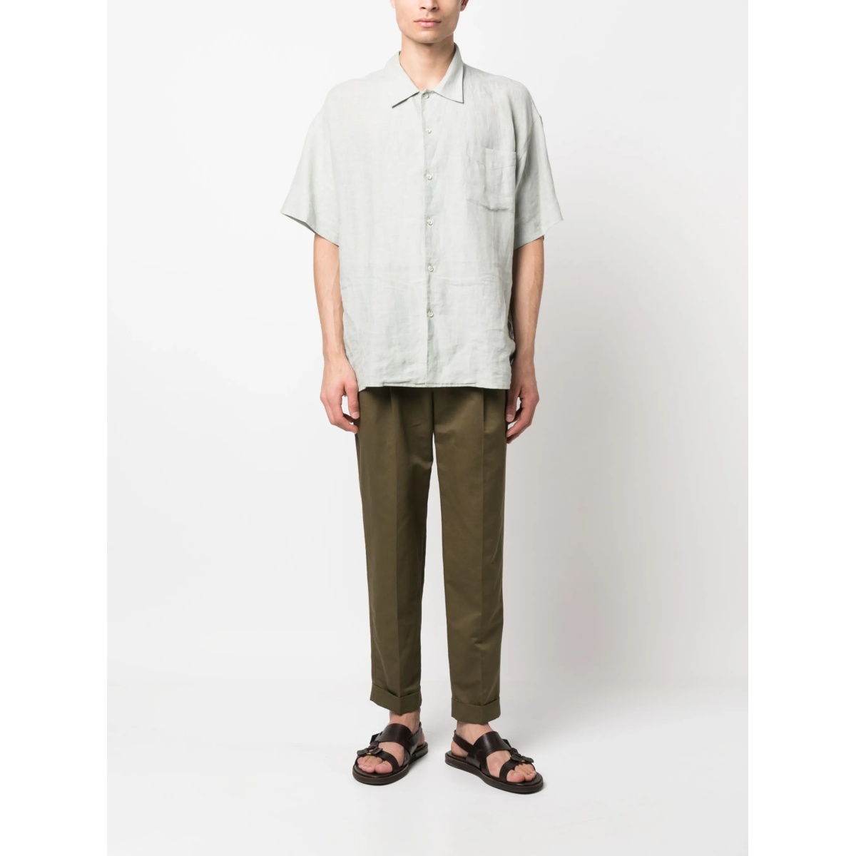 pleat-detail chino trousers - Img 2