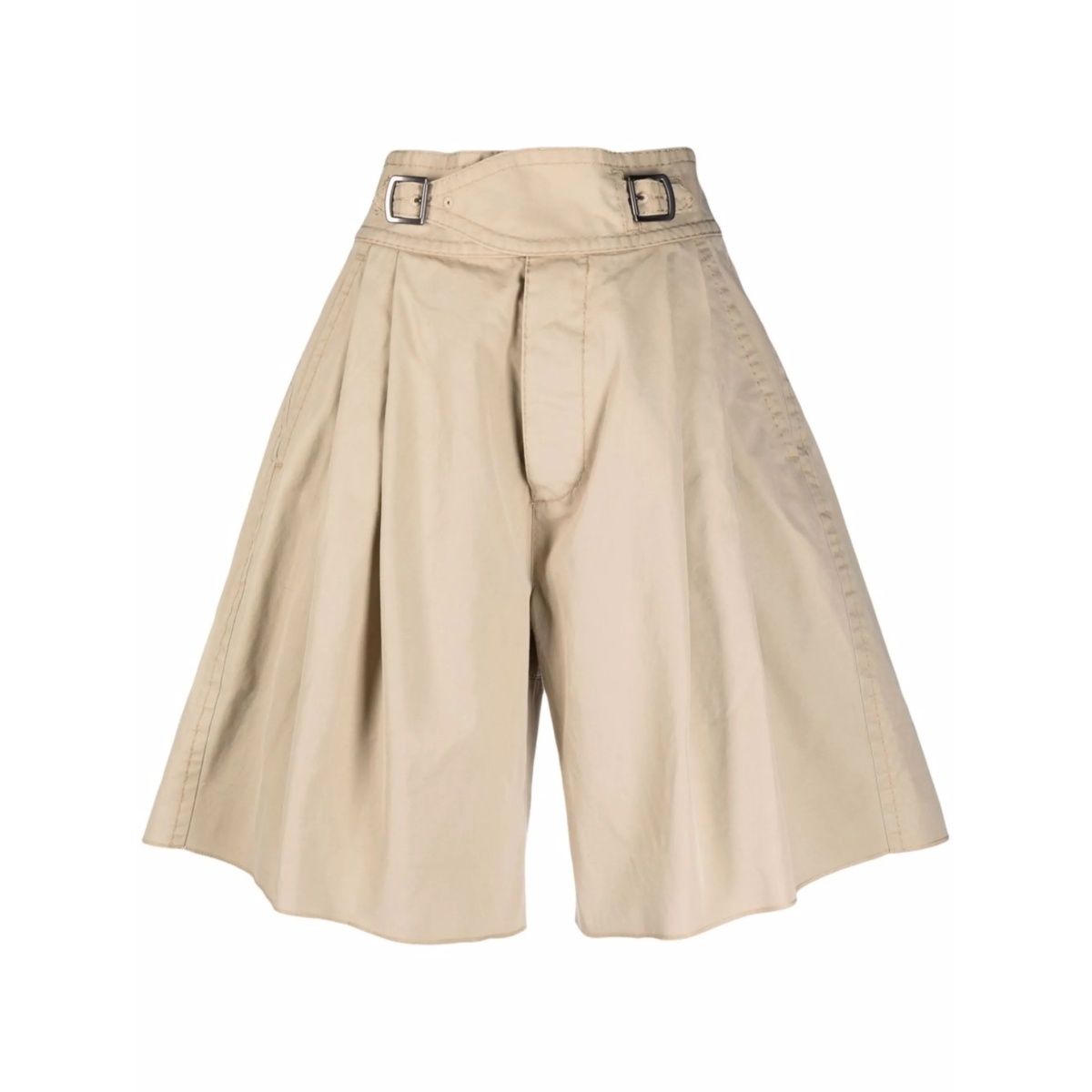 pleated high-waist shorts