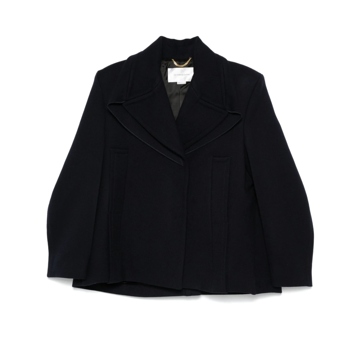 pointed-shoulder peacoat