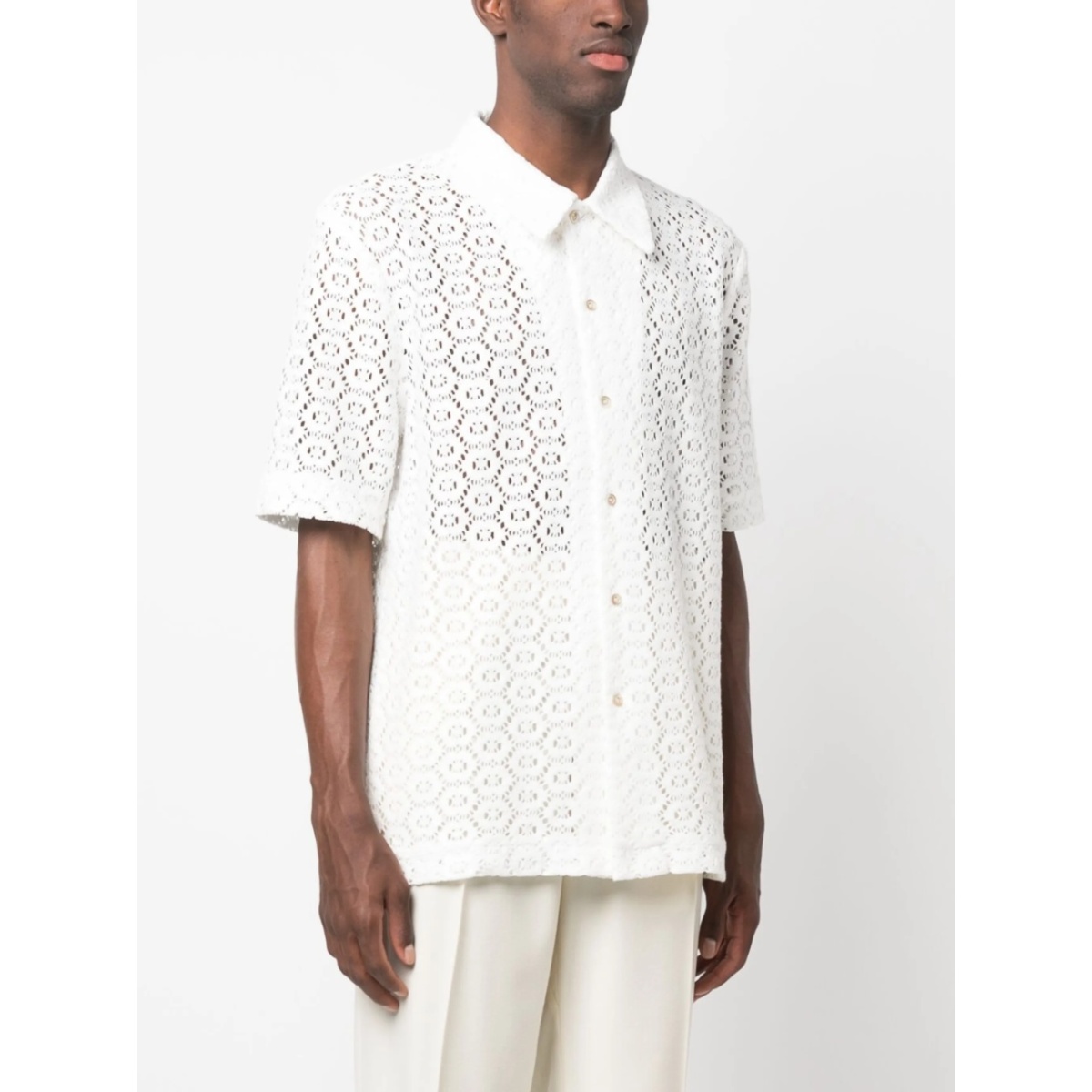 pointelle-knit shirt - Img 3