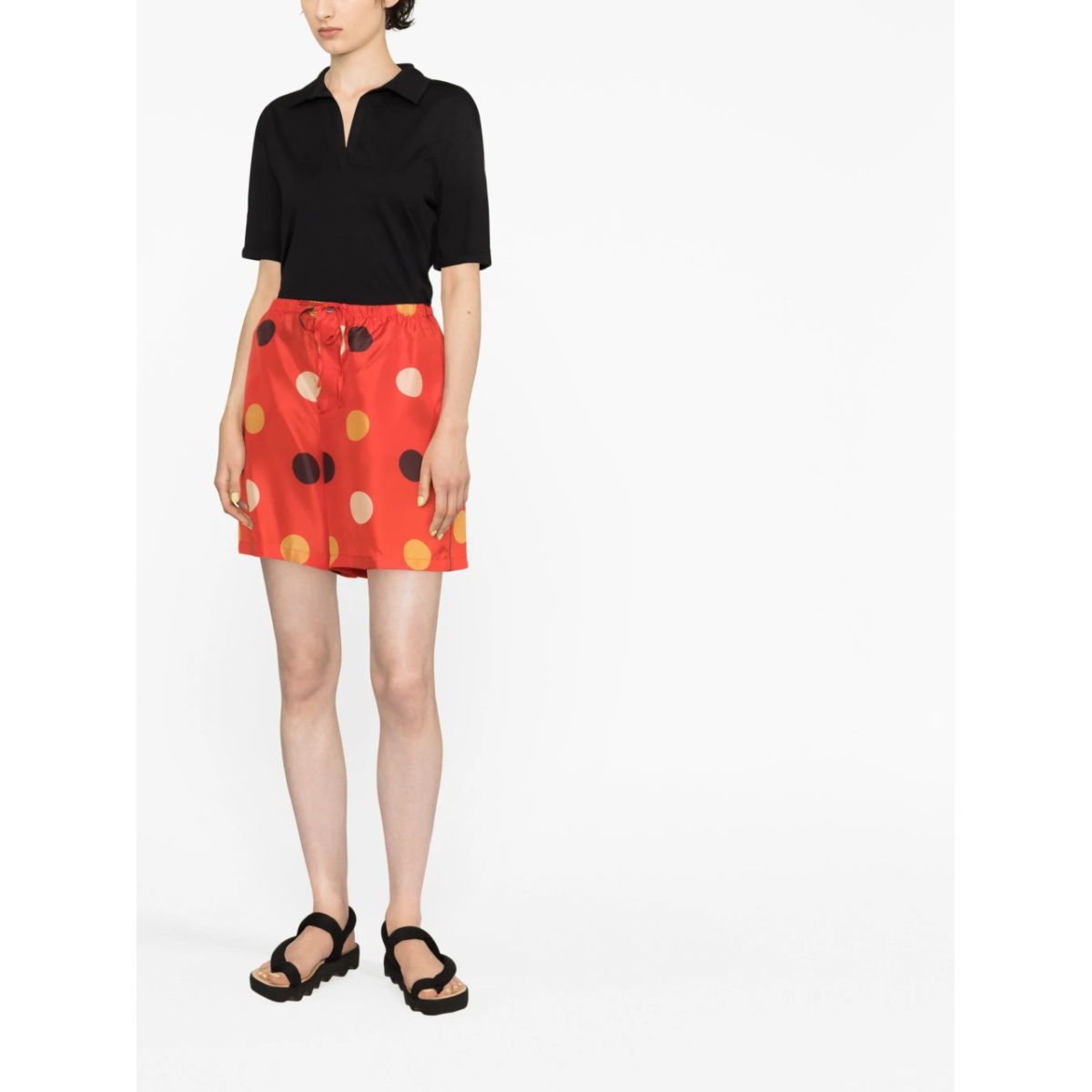 polka-dot drawstring shorts - Img 2
