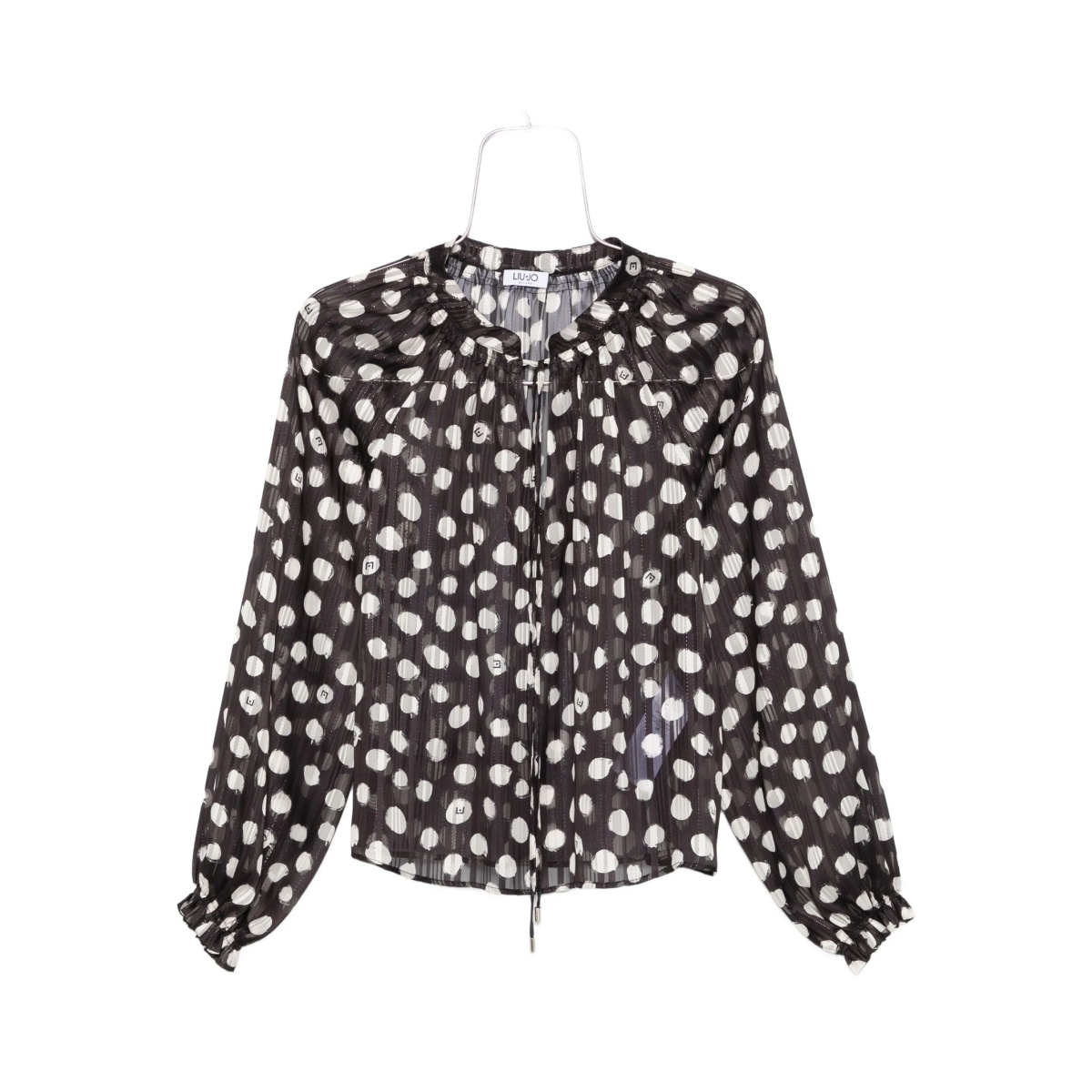 polka-dot print blouse