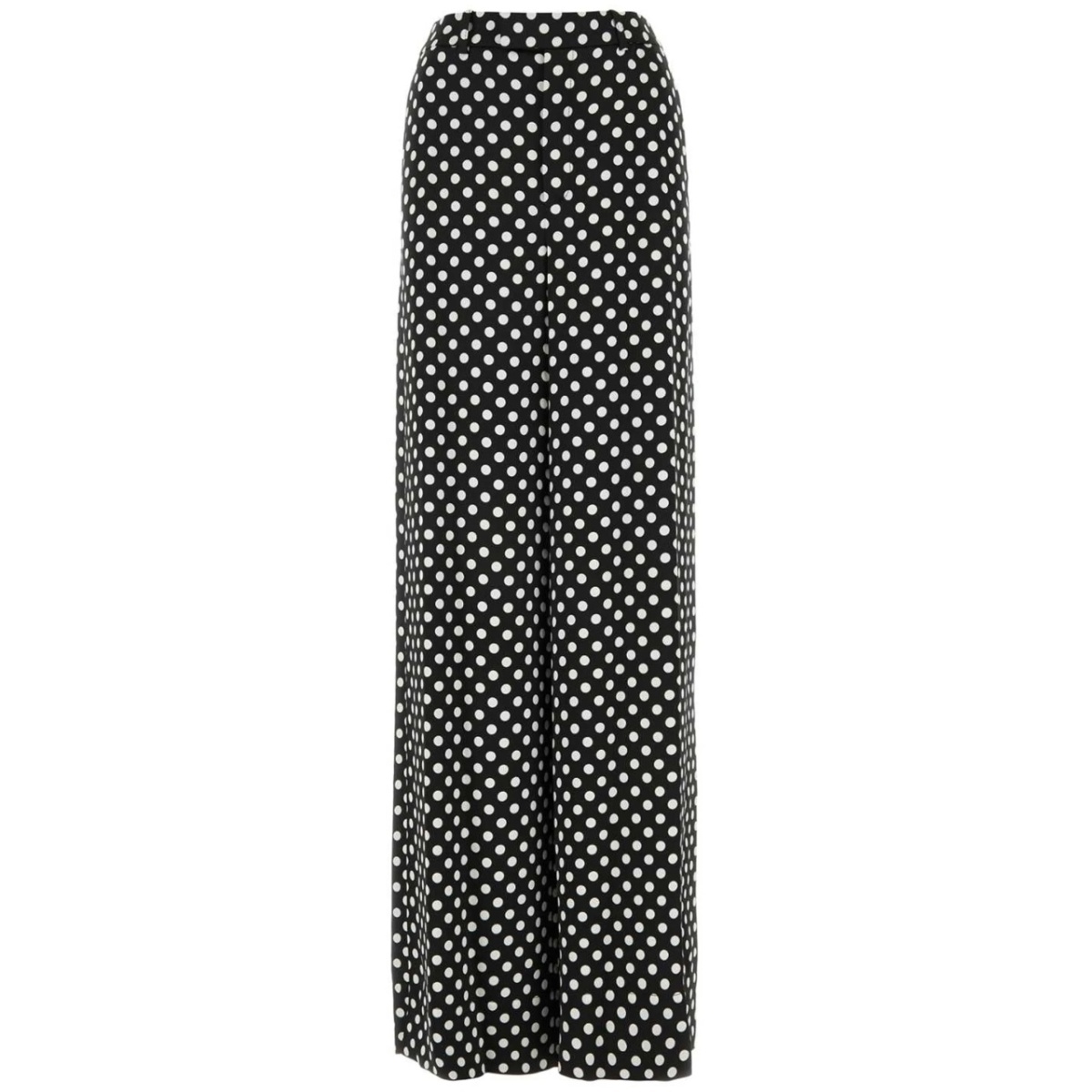 polka-dot tailored silk trousers