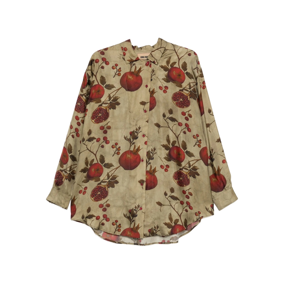 pomegranate-print shirt