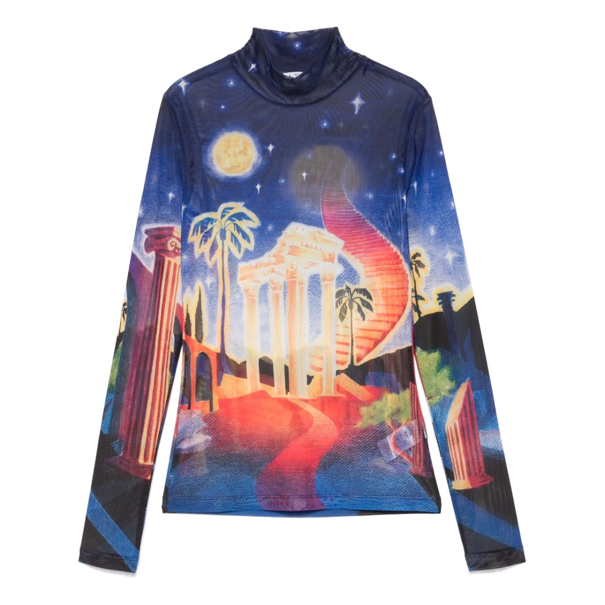 printed mesh T-shirt