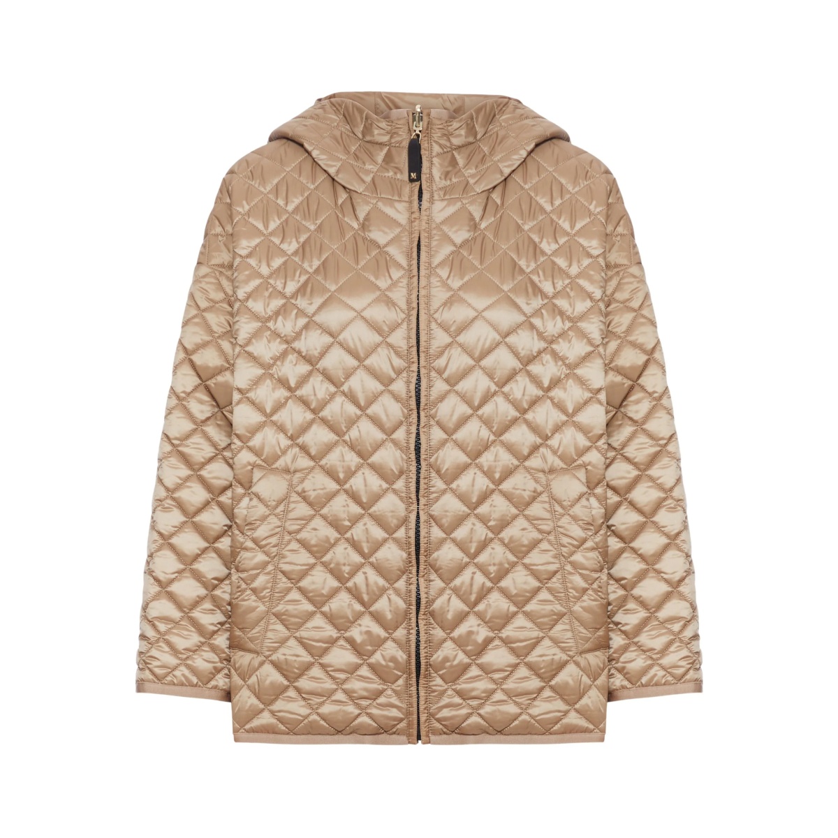 quilted-pattern hooded jacket