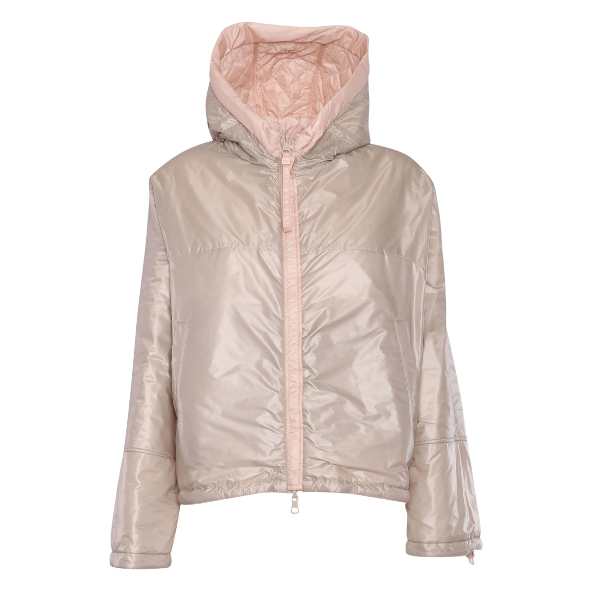 quilted-pattern hooded jacket