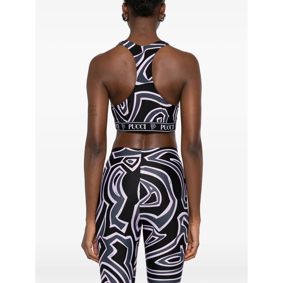 racer-neck print bra - Img 4