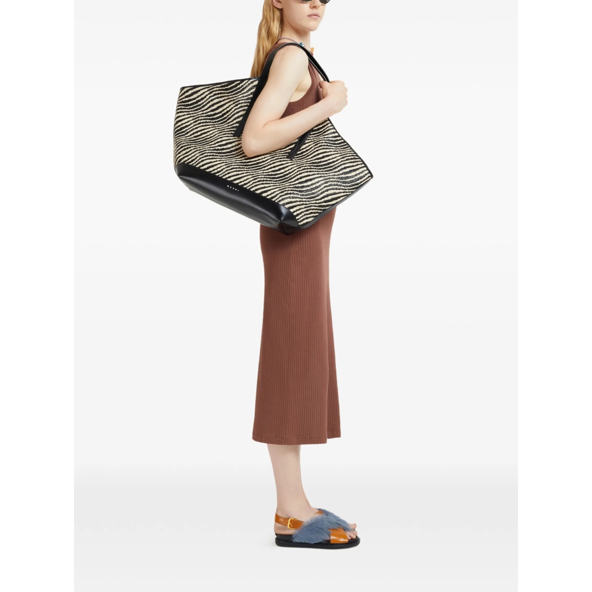 raffia-effect shoulder bag - Img 2