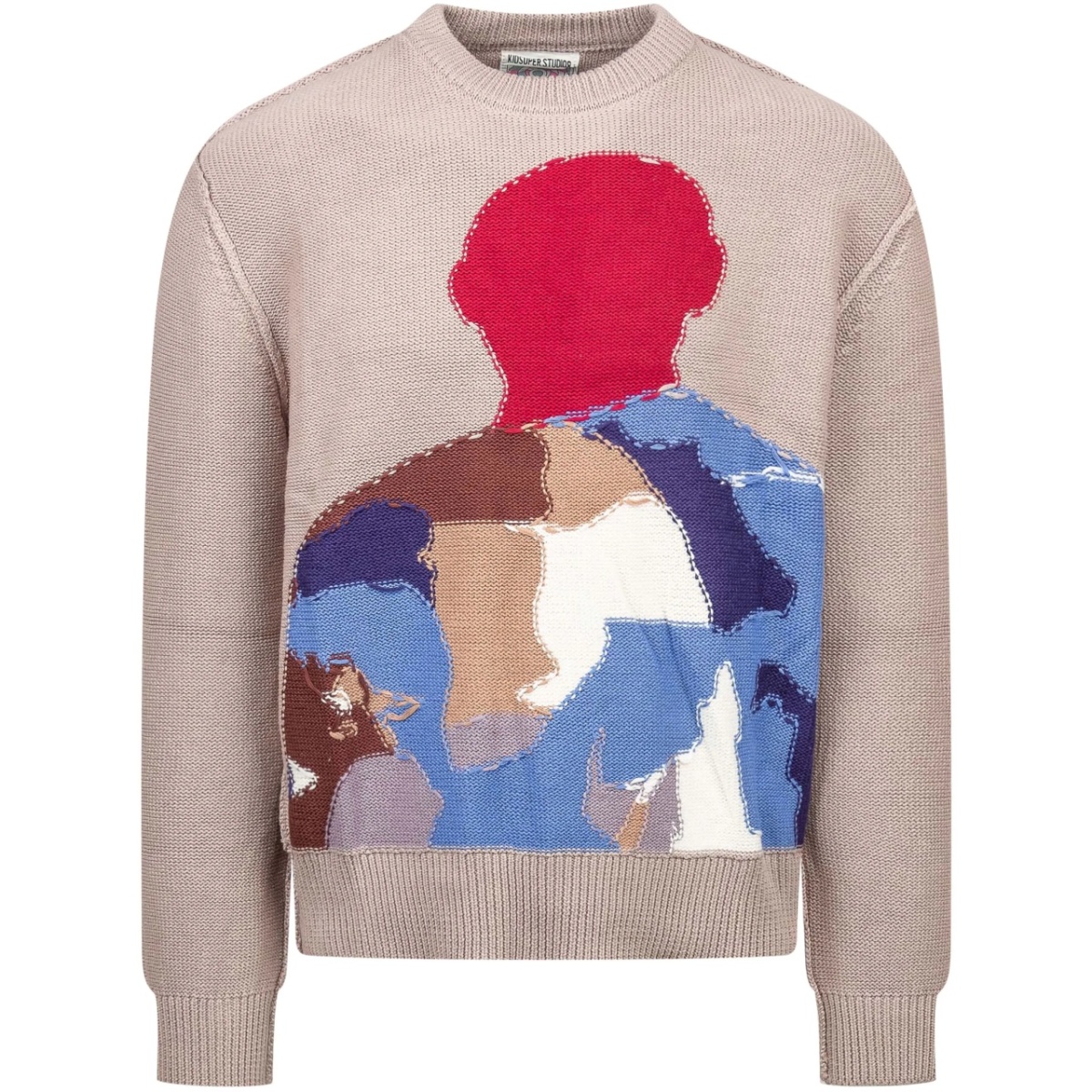 reverse intarsia-knit jumper