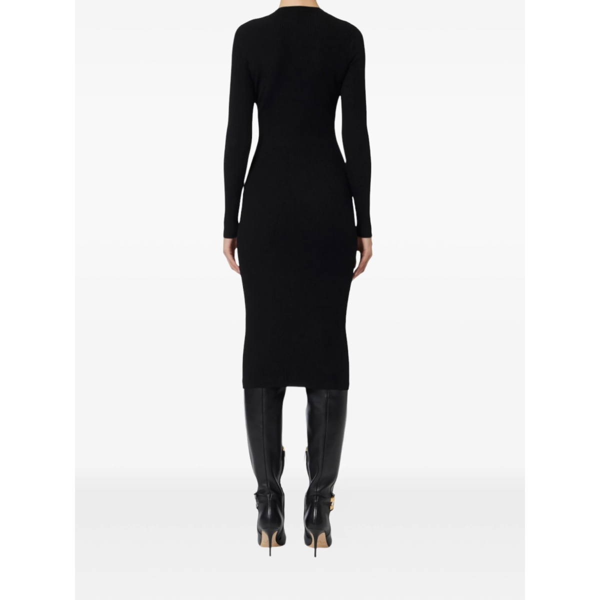 ribbed button-fastening midi dress - Img 3