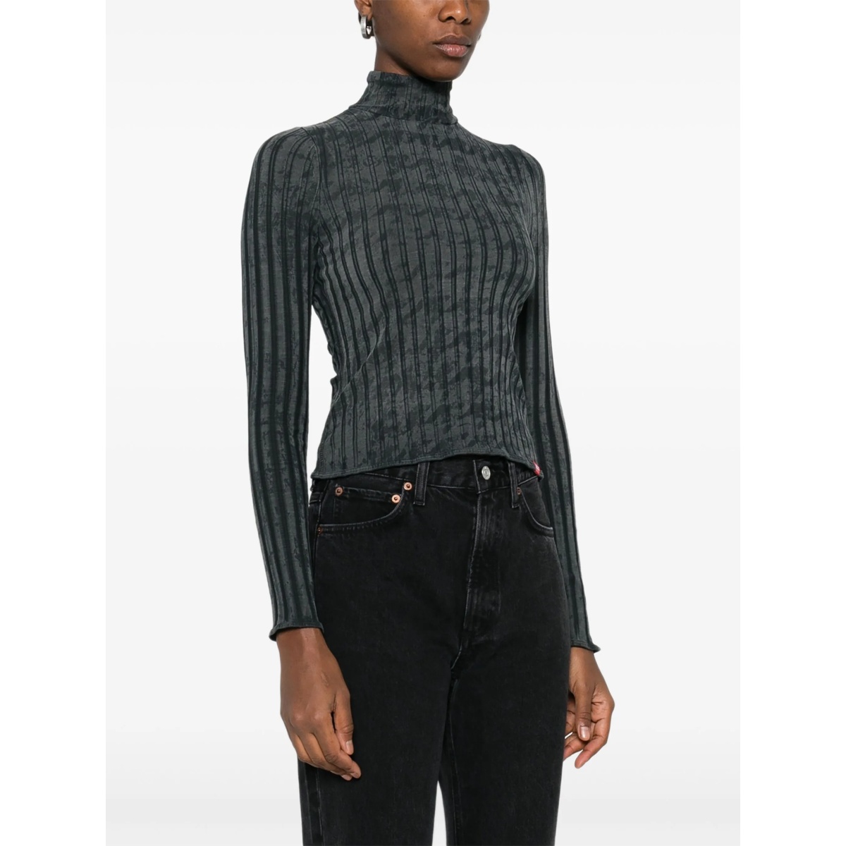 ribbed high-neck top - Img 3