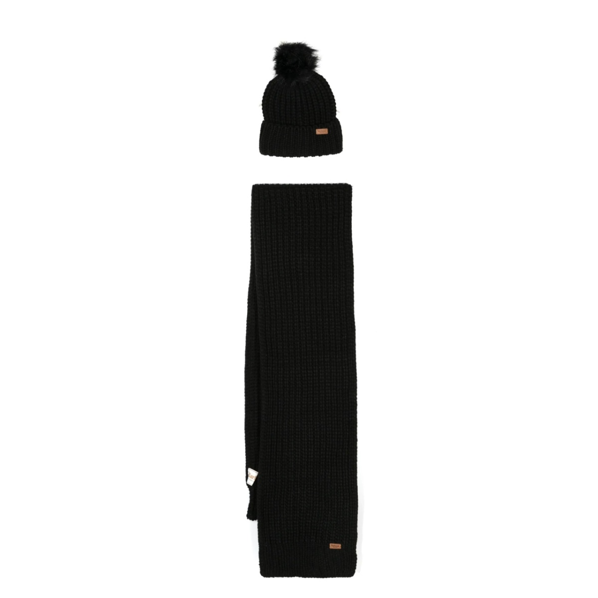 ribbed-knit scarf & beanie set