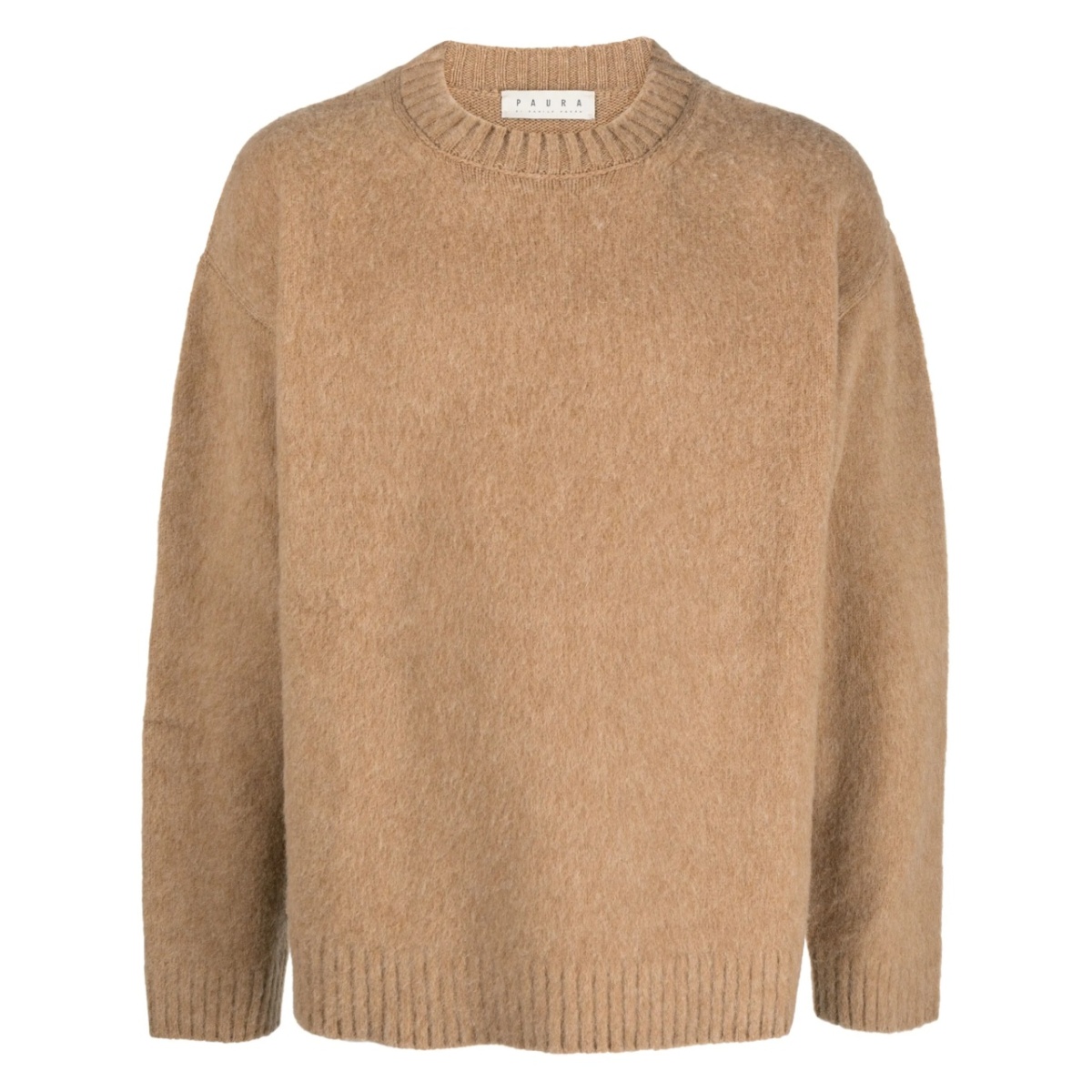 ribbed-trim virgin wool jumper