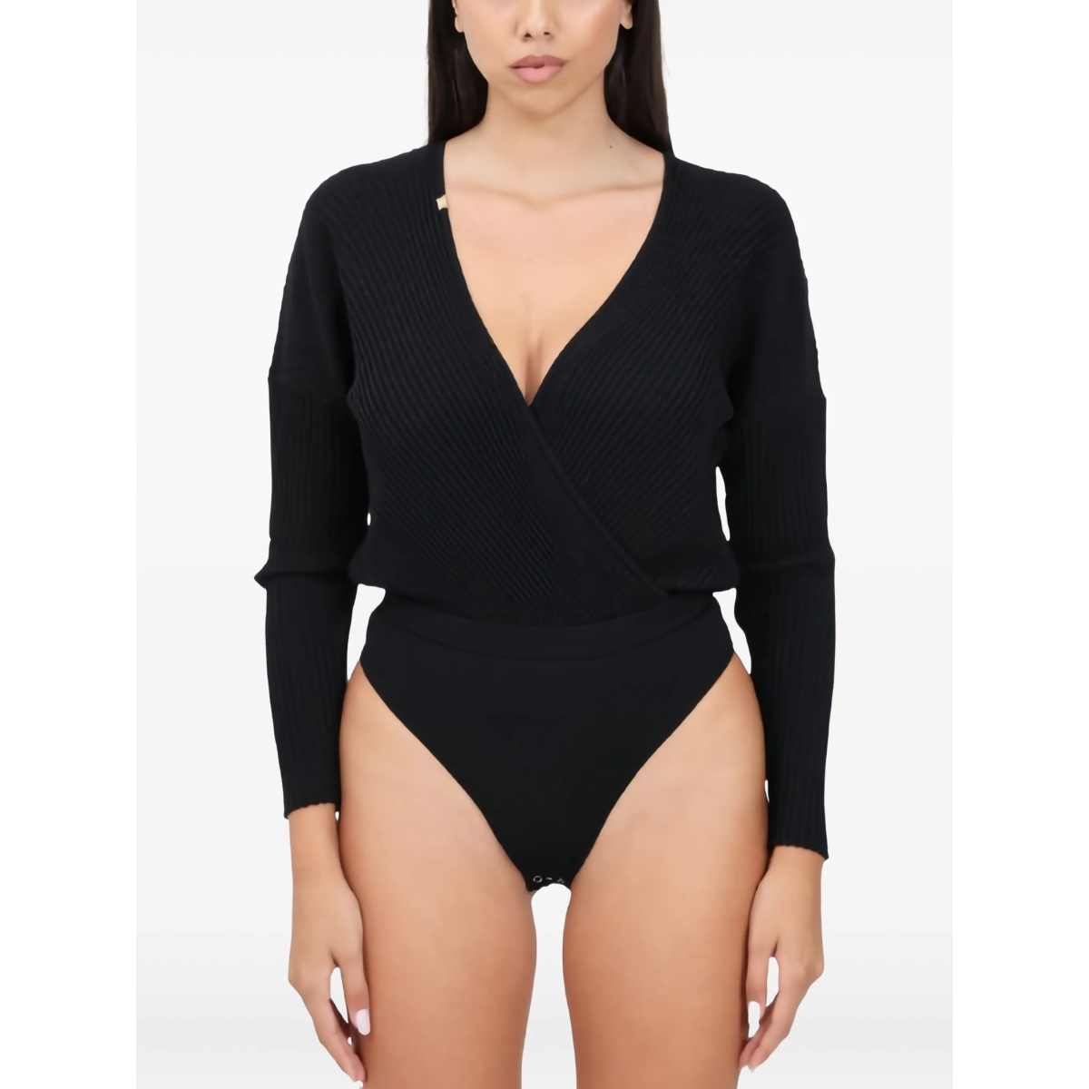 ribbed wrap bodysuit