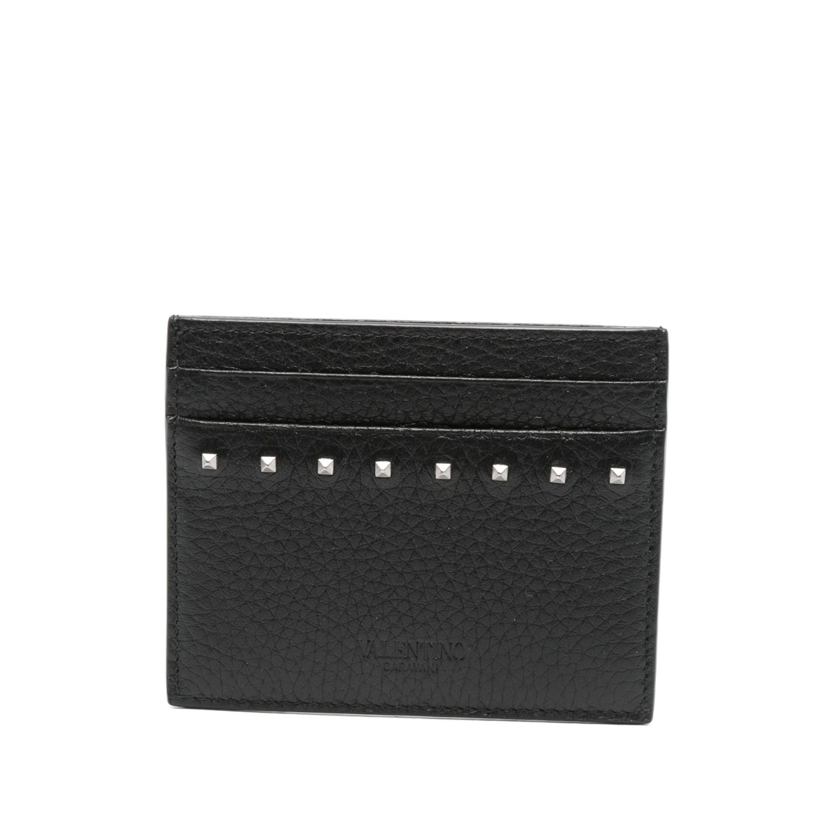 Rockstud leather cardholder