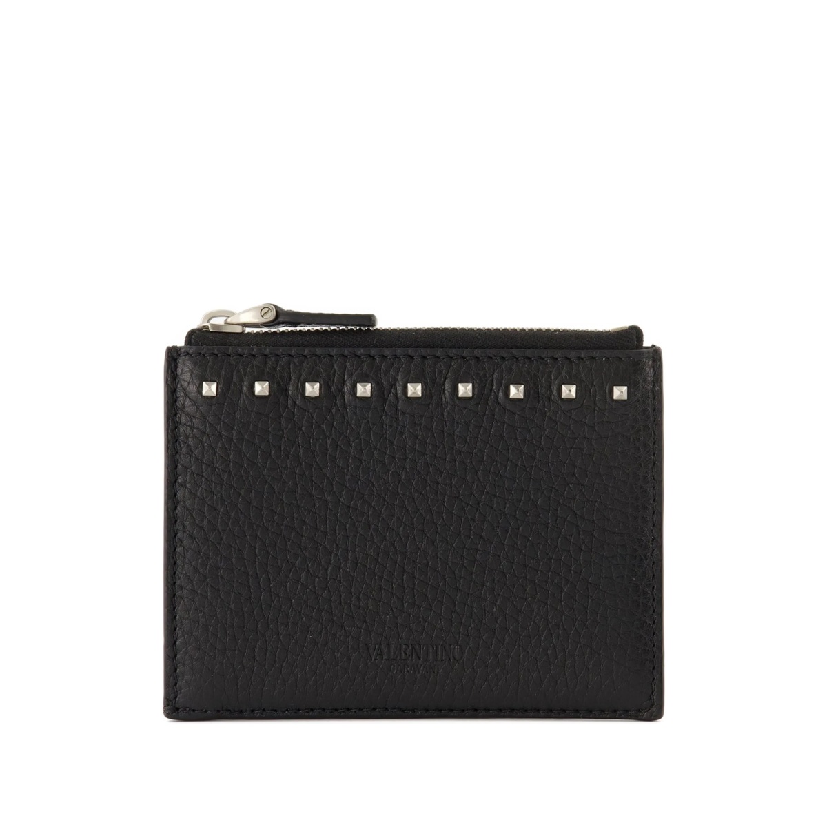 rockstud zip-around cardholder