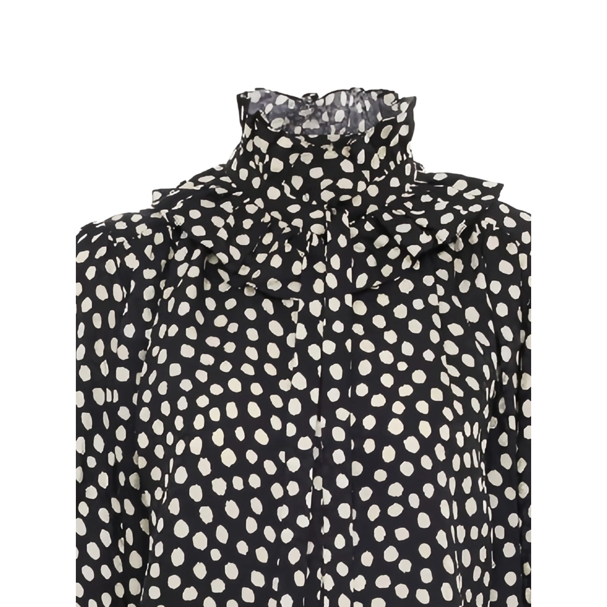 ruffled high-neck blouse - Img 2