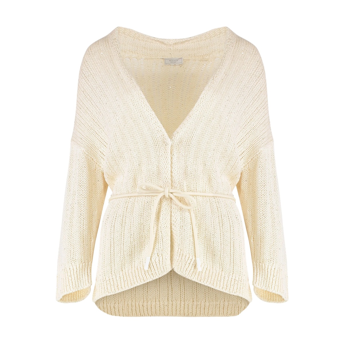 sequin-embellished belted cardigan