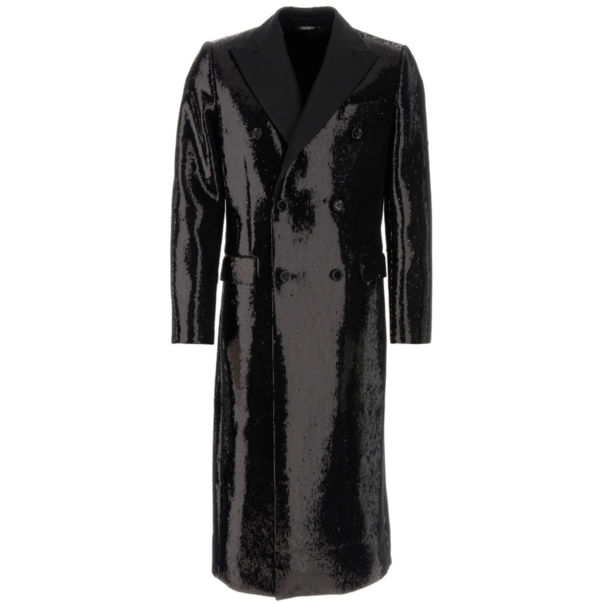 sequin-embellished double-breasted coat