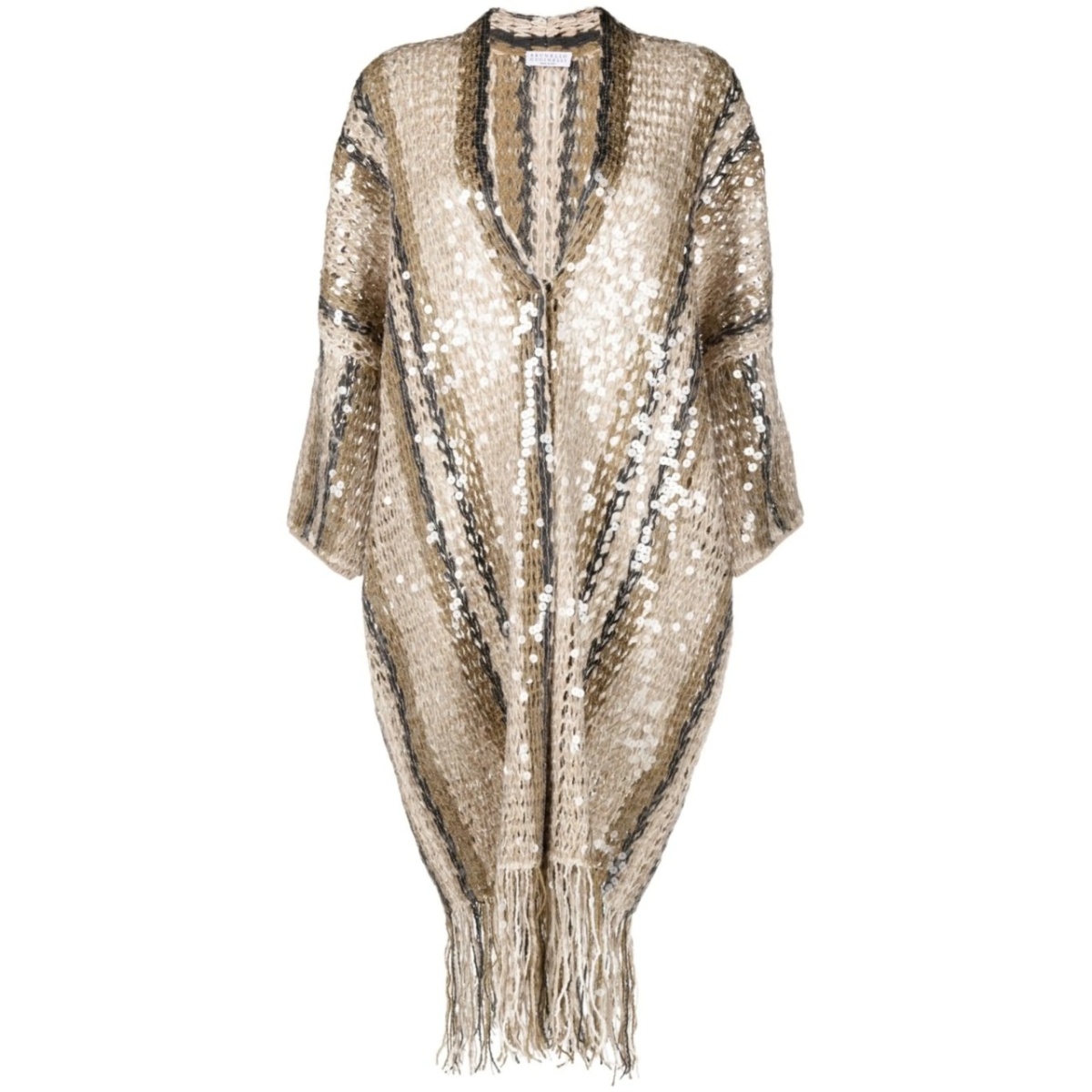sequin-embellished knitted cardigan