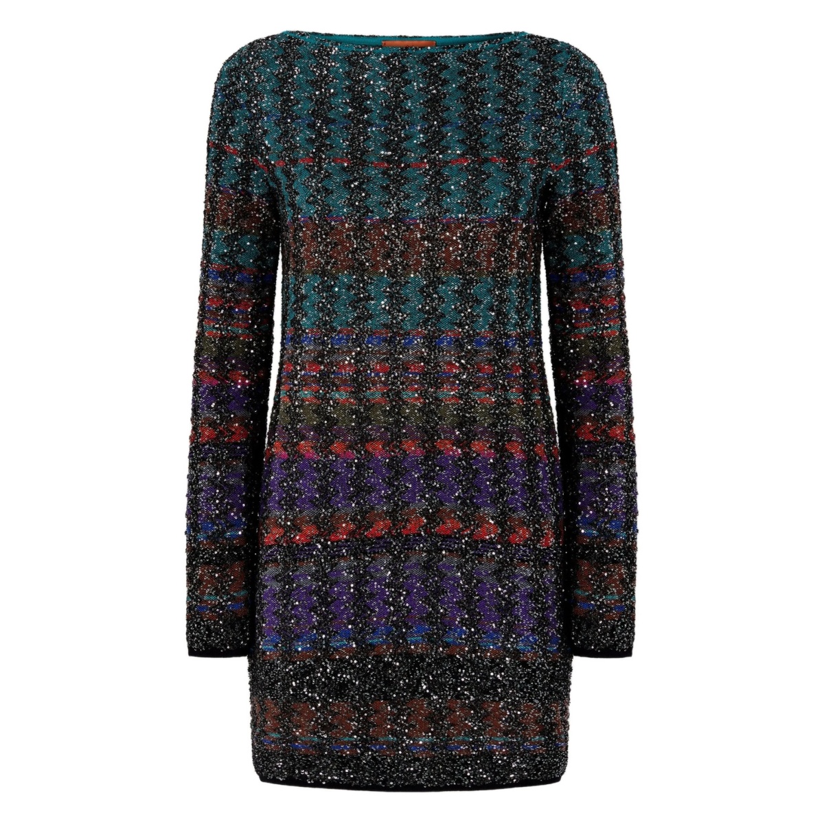 sequin-embellished patterned mini dress