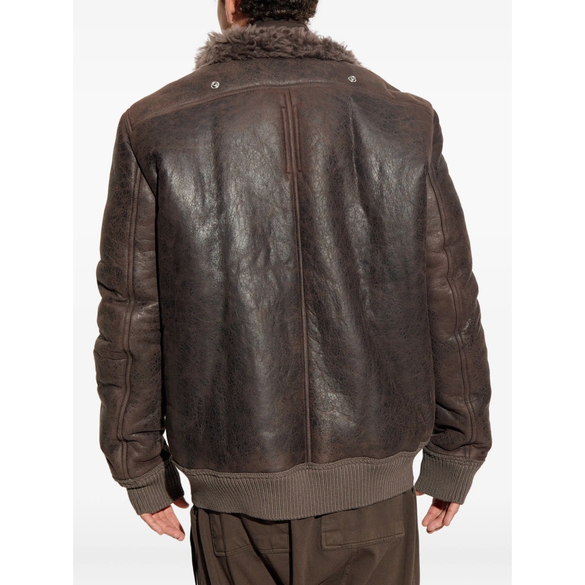 shearling-collared zip-front jacket - Img 4