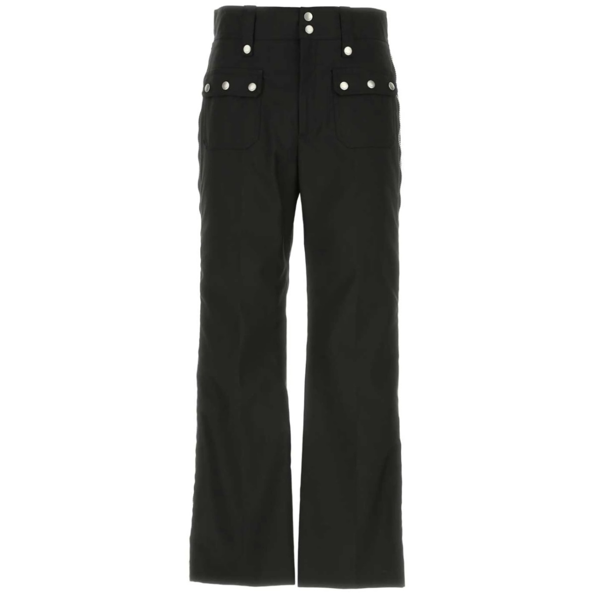 side-zips wide-leg canvas trousers
