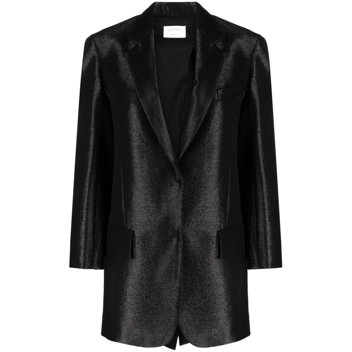 single-breasted metallic-finish blazer