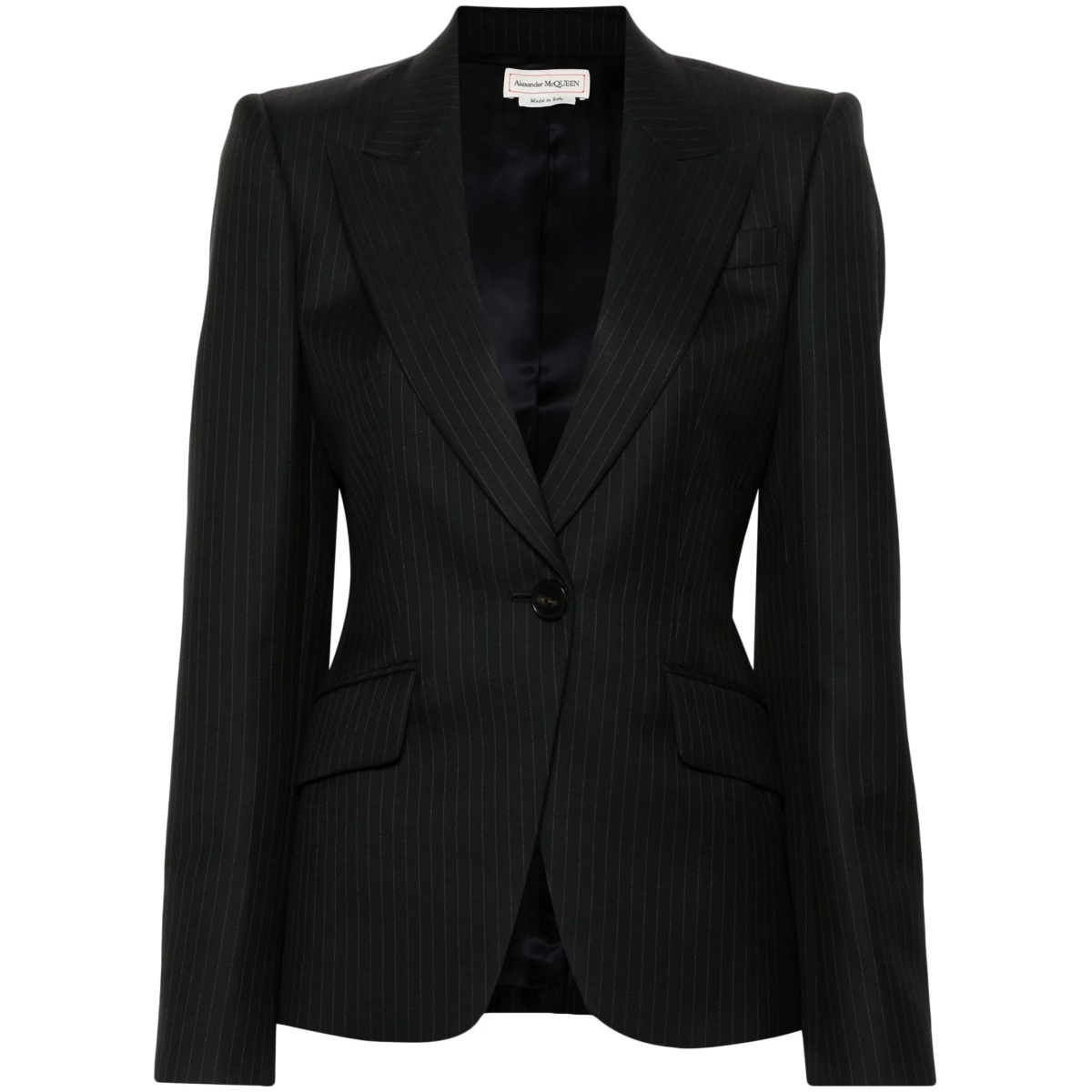 single-breasted pinstripe blazer