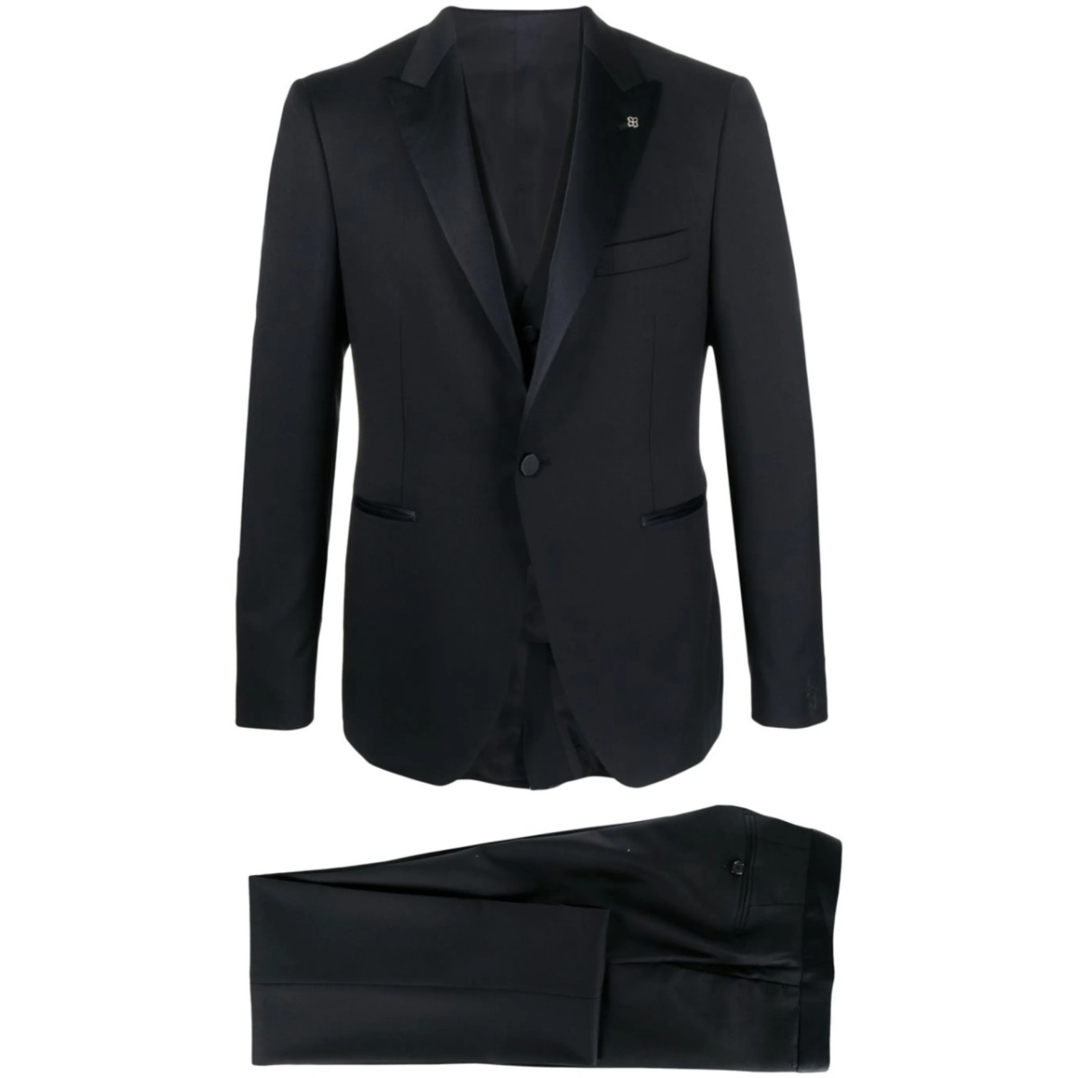 single-breasted tuxedo suit