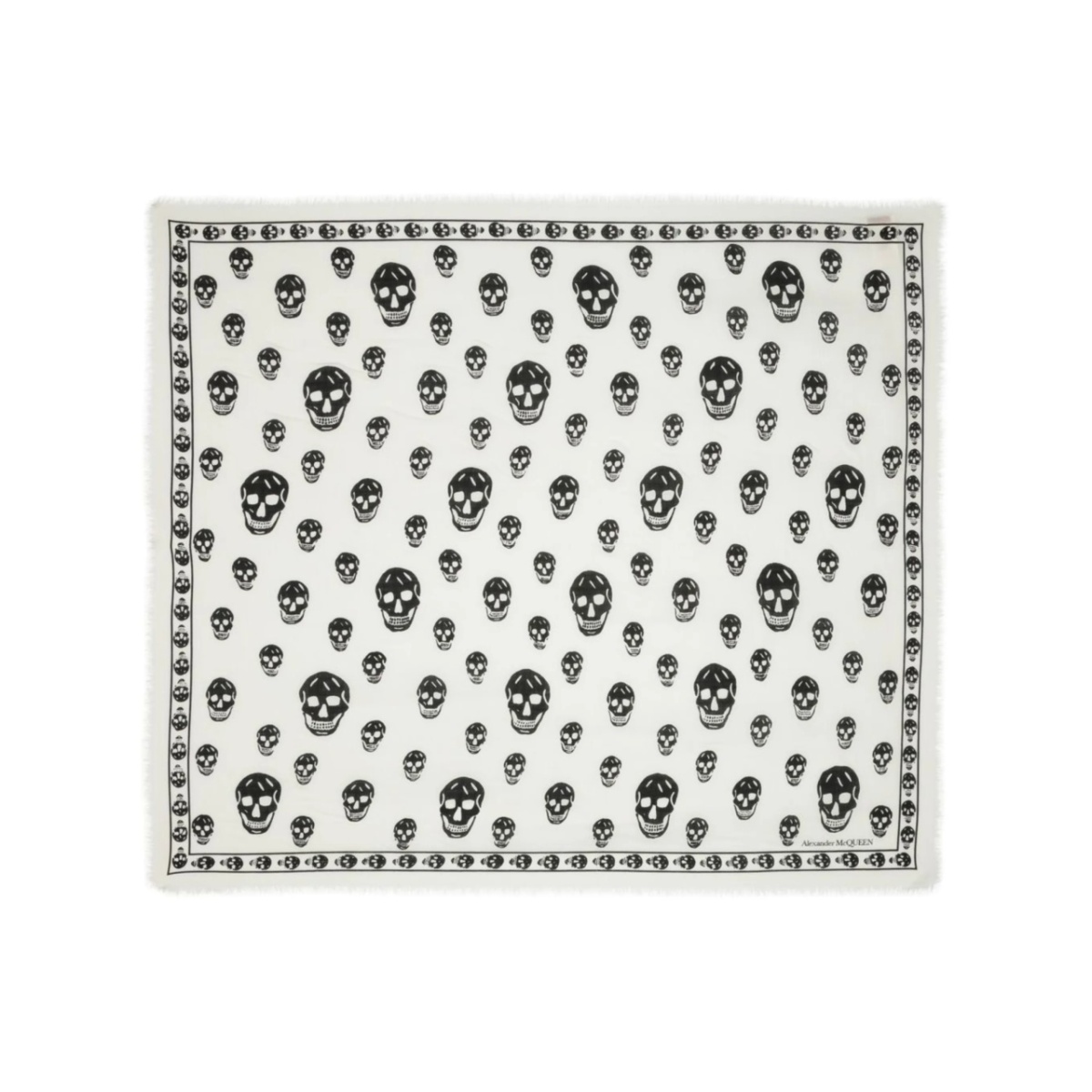 skull-print wool scarf