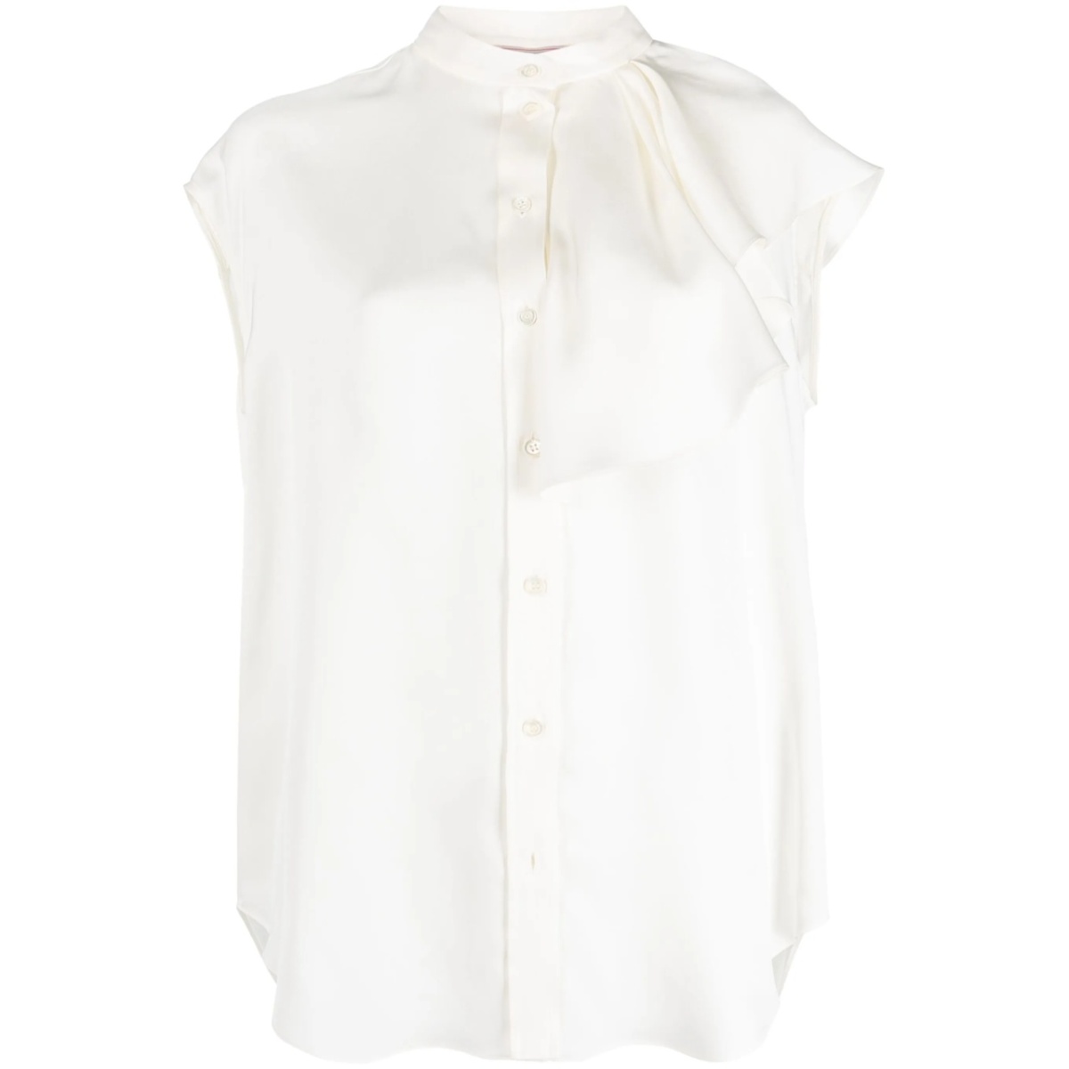 sleeveless ruffled blouse